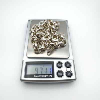 Chunky 18” Belcher Chain / Necklace in Sterling Silver 925 Heavy 97g