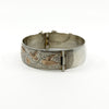 Vintage Sterling Silver & Rose Gold Engraved Floral Bangle 925 (Birm 1971)