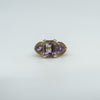 Chunky 9ct Gold 4ct Amethyst Trilogy Ring Size N Engagement Stacking 