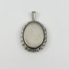 Large Vintage Sterling Silver Oval Floral Engraved Locket 925