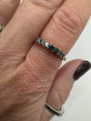 9ct Gold 0.48ct Blue Diamond Half Hoop Eternity Ring 375 Size N