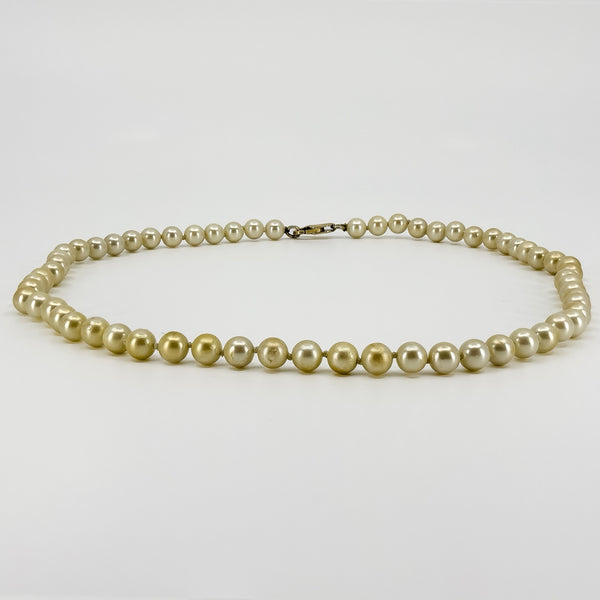 Sterling Silver Cream Freshwater Pearl 17.5" Necklace 925