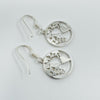 New World Map Earrings on Shepherd Hooks in Sterling Silver 925