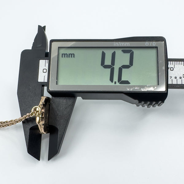 Vintage 9ct Rose Gold Swallow Engraved Photo Locket & 19" Chain / Necklace 375