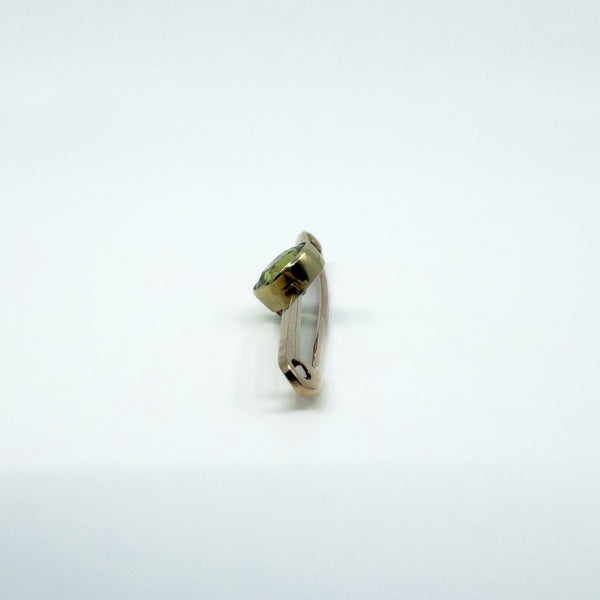 Antique / Art Deco 15ct Gold 1.50ct Peridot Bar Brooch / Pendant 585