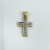 Vintage 9ct Gold 0.10ct Diamond Cross Pendant / Charm 
