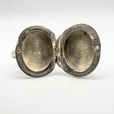 Vintage Secret Locket Ring in Sterling Silver 925 Size N - O