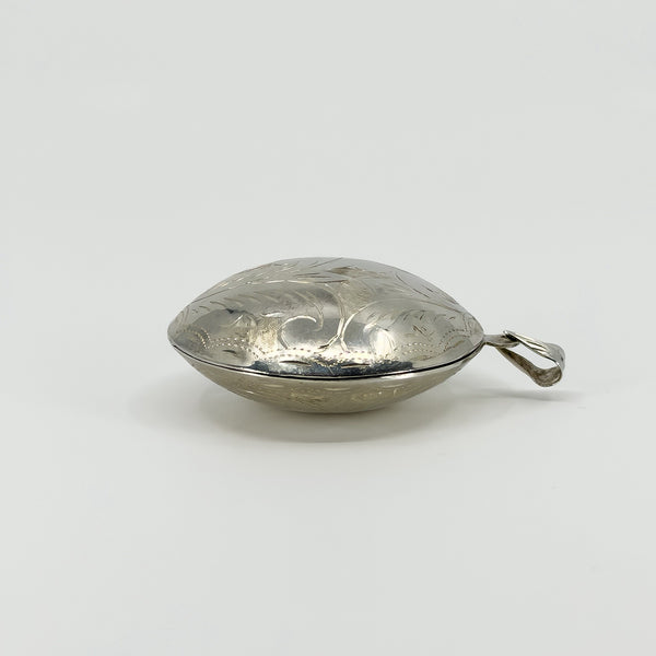 Vintage Sterling Silver Large Chunky Round Photo Locket 925 