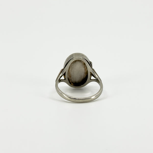 Vintage Sterling Silver Engraved Secret Locket Ring 925 Size P