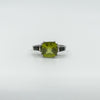 Sterling Silver 1.70ct Peridot Trilogy Ring Size N  