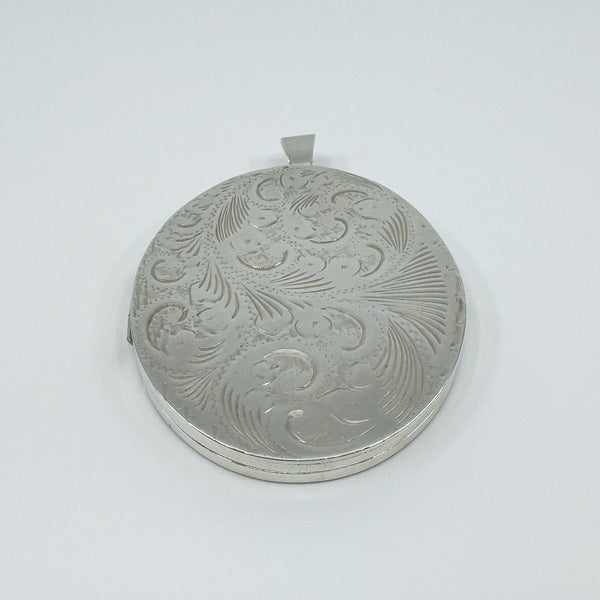 Rare Huge Oversized Chunky Vintage Sterling Silver Oval Photo Locket Pendant 69g