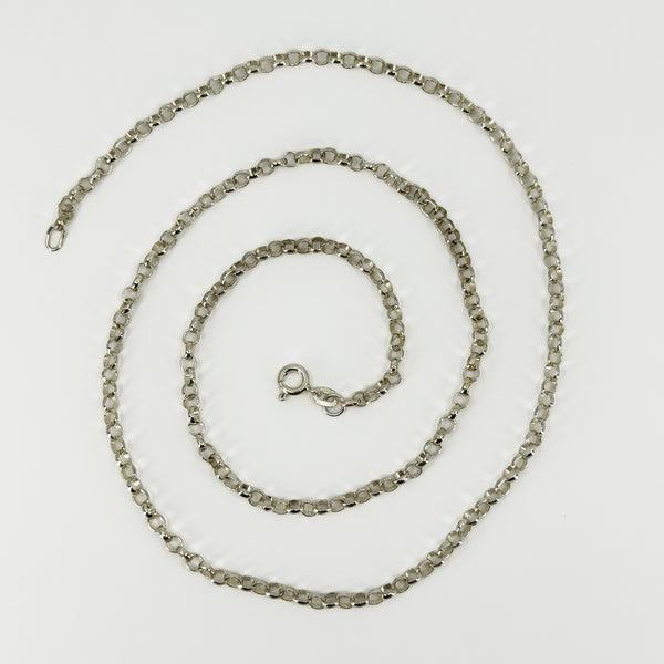 Vintage Sterling Silver 23.5” Rolo Links Chain Necklace 925