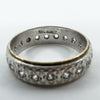 Vintage 9ct Gold & Silver White Spinel Engraved Full Eternity Band Ring Size N