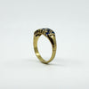 Antique Art Deco 18ct Gold Sapphire & Old Cut Diamond Half Hoop Ring 750 Size P