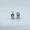 18ct Gold Rectangular CZ Baguette Lever Back Earrings 750
