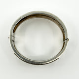 Wide Antique 1883 Victorian Sterling Silver Engraved Floral Bangle 925