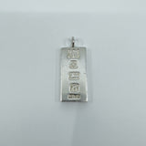 Large Chunky Vintage Sterling Silver Ingot Pendant (Sheffield 1976) 31g