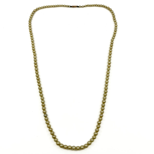 Vintage 9ct Rose Gold Graduated Cultured Pearl 23” Necklace 375
