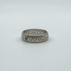 Vintage 9ct Gold & Silver White Spinel Engraved Full Eternity Band Ring Size N