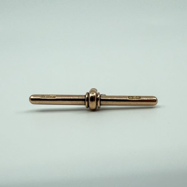 Antique Large 9ct Rose Gold T-Bar Pendant / Charm 375