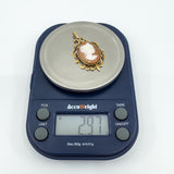 Vintage 9ct Gold Oval Carved Shell Cameo Pendant 375