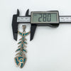 Large Vintage Articulated Skeleton Fish Turquoise Pendant 925