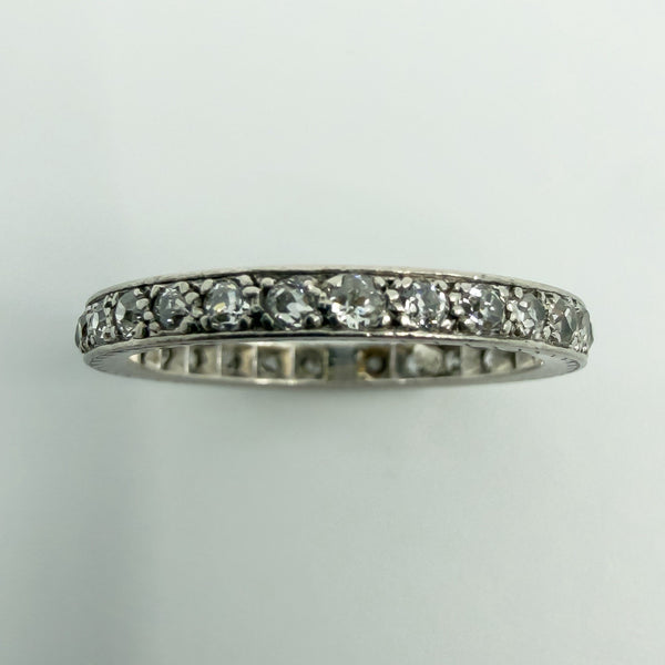 Antique Platinum Old Cut Diamond Full Eternity Band / Ring Size L - M