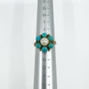 Antique 14ct Gold Pearl & Turquoise Ring Size L 