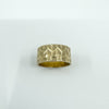 Vintage 9ct Gold Wide Chevron Engraved Full Band Ring 375 Size L (London 1972)