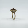 Vintage 9ct Gold Garnet Cocktail Cluster Ring Size J - K 