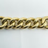 Vintage Reversible 9ct Gold Chunky Fancy Curb Links Diamond 8” Bracelet 375 23g