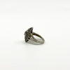 Sterling Silver Natural Diamond Navette Cocktail Ring 925 Size N - O
