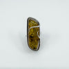 Chunky Modernist Heavy Baltic Amber Ring in Sterling Silver 925 Size L - M