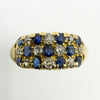 Antique Art Deco 18ct Gold Sapphire & Old Cut Diamond Half Hoop Ring 750 Size P