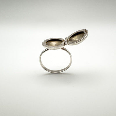 Vintage Secret Locket Ring in Sterling Silver 925 Size N - O
