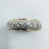 Vintage 9ct Gold & Silver White Spinel Engraved Full Eternity Band Ring Size N