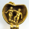 Unusal Vintage 9ct Gold Adam & Eve Apple Pendant  / Charm 375 Articulated 1987