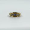 Antique 18ct Gold Diamond & Sapphire Boat Ring 750 Size M - N