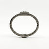 Chunky Twisted Sterling Silver CZ Oval Bangle / Bracelet 925