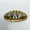 Edwardian Antique 18ct Gold Diamond Boat Ring 750 Size P (Birmingham 1910)