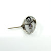 Vintage Sterling Silver Amethyst Oval Rose & Vine Brooch 925