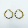 Large Vintage Twisted 9ct Gold Hoop Earrings 375