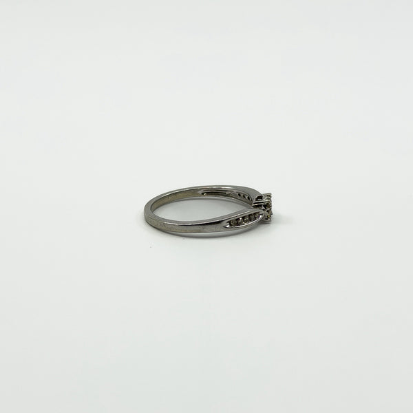 9ct White Gold Diamond Engagment Ring 375 Size L