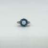 Vintage Sterling Silver 3.60ct Blue Topaz Solitaire Ring 925 Size N 1/2