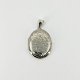 Vintage Sterling Silver Oval Foliate Engraved Locket 925