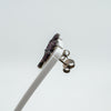 New Oxidised Sterling Silver Ruby Floral Leaf Stud Earrings