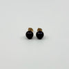 Vintage 9ct Gold 8mm Cultured Black Pearl Stud Earrings 375
