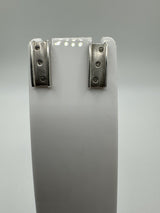 0.06ct Diamond Stud Bar Drop Earrings on Sterling Silver 925 