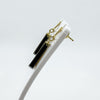 Vintage 9ct Gold & Onyx Dangle Drop Earrings 375 Art Deco Style (1981)