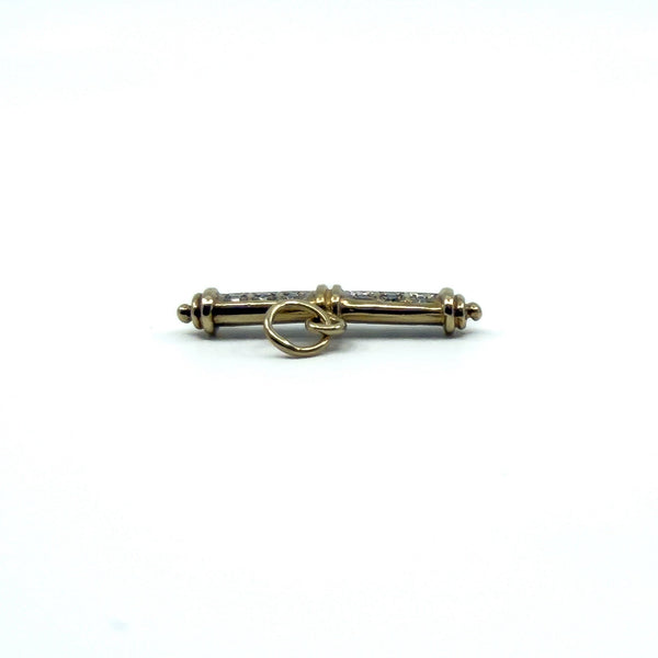 Vintage 9ct Gold Diamond T-Bar Pendant / Charm 375